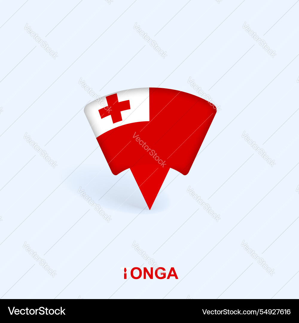 Tonga Flaggenplaner Design mit Schatten Tonga Flaggenplaner Design mit Schatten Vektorbild