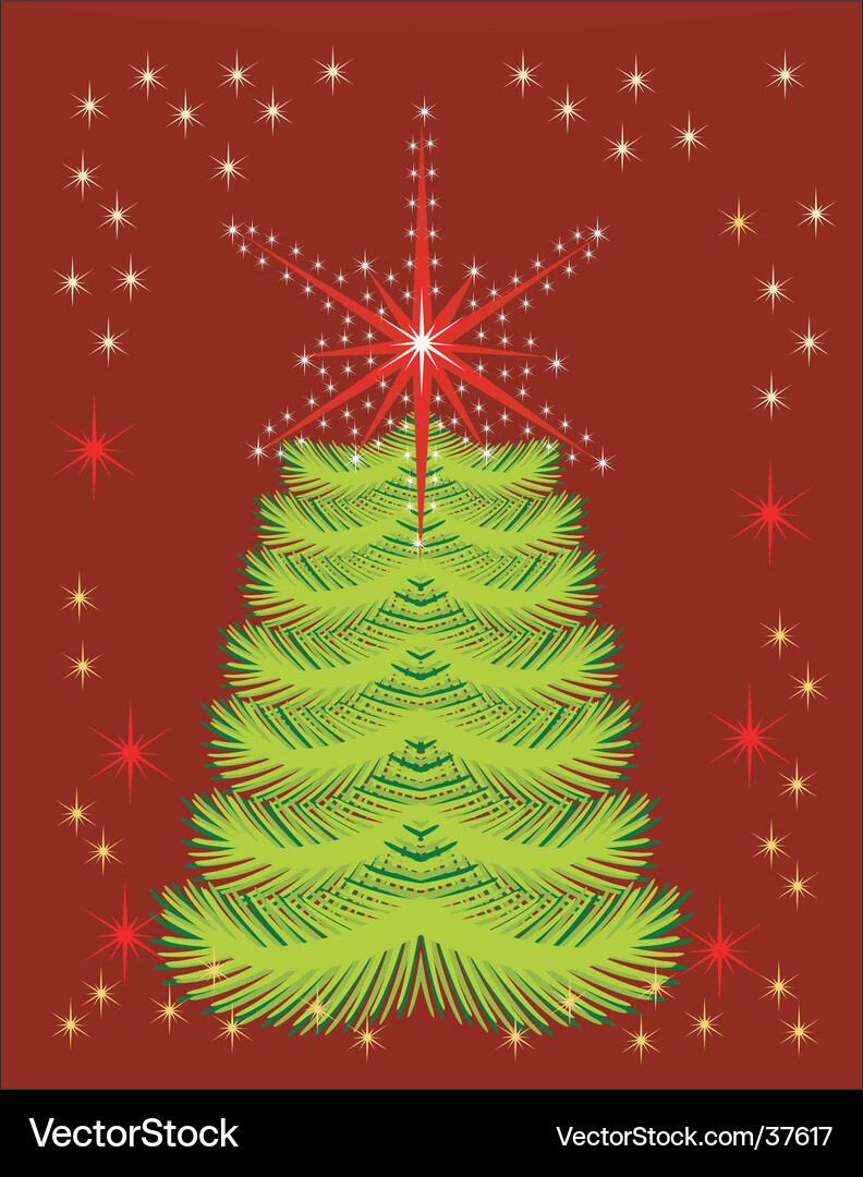 Abstract background with holiday tree Vector Image