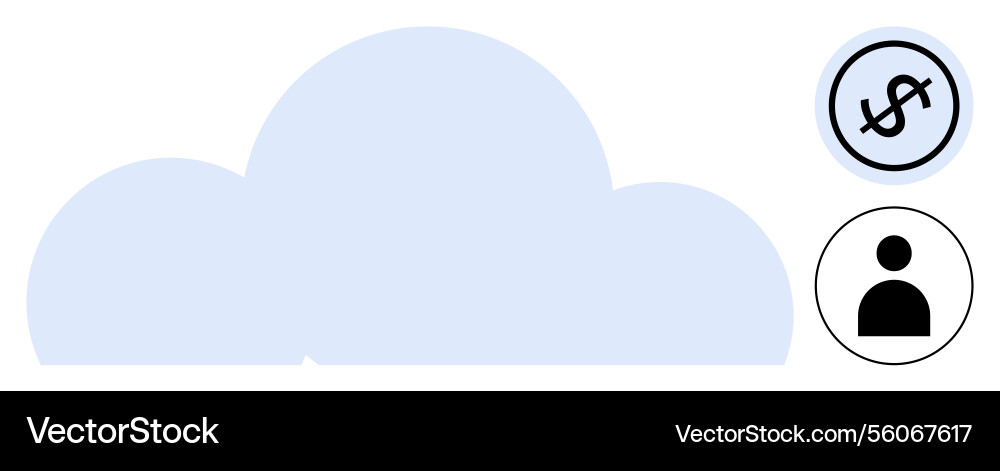 Cloud with finance and user icons representing Cloud with finance and user icons representing vector image