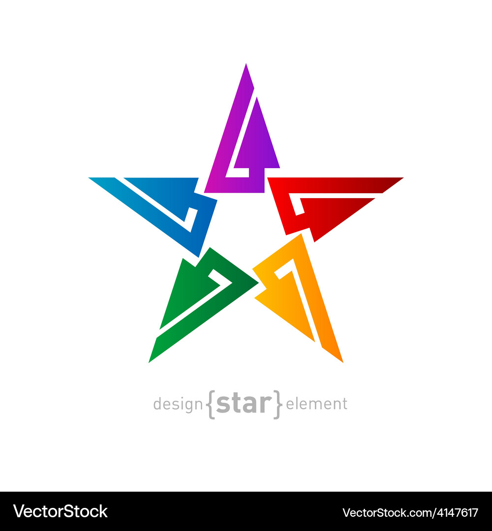 Colorful star with arrows abstract design element Vector Image