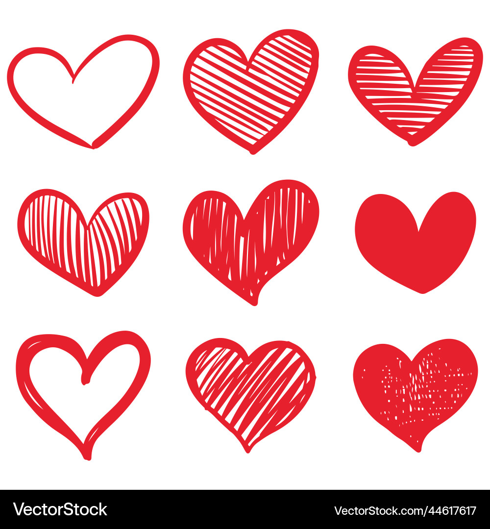 Doodle sketch style of hearts icon Doodle sketch style of hearts icon Vector Image