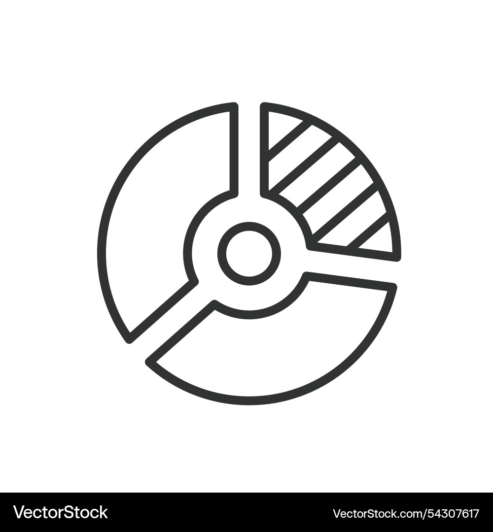 Doughnut chart segment icon in line design Doughnut chart segment icon in line design vector image