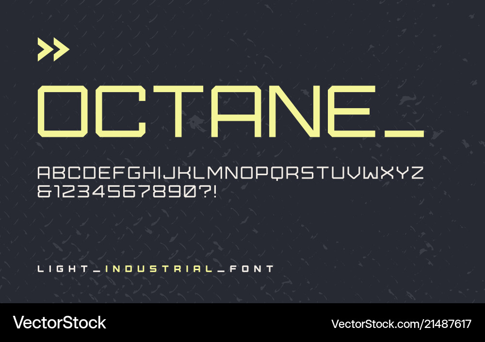 Industrial Block Font - Tech Style vector image