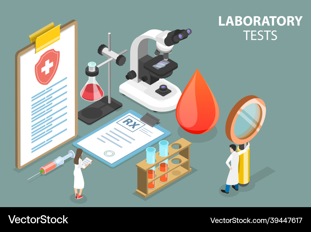 Laboratory Tests Isometric Concept vector image
