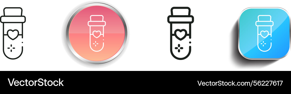 Love potion icon thin linear regular and button vector image