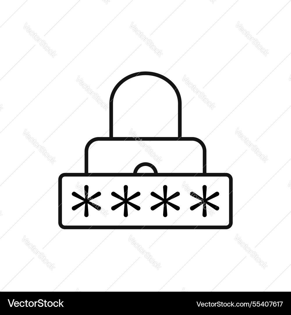 Password icon simple thin line Password icon simple thin line vector image