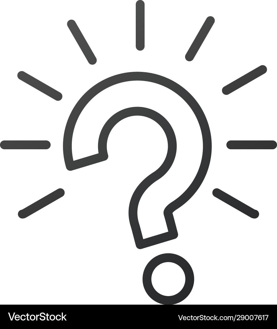 Question Mark with Rays Icon vector image