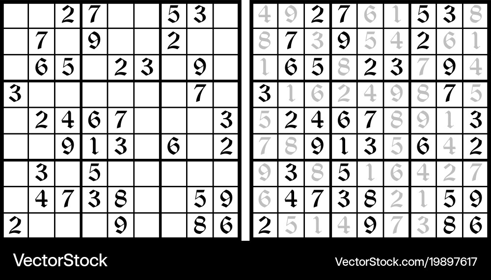 Sudoku Puzzle Game Vector Image