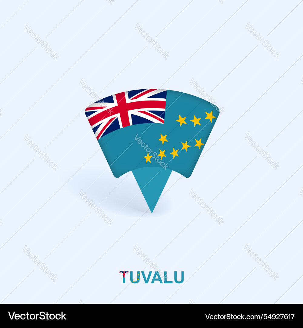 Tuvalu Flag Map Pointer Design mit Schatten Tuvalu Flag Map Pointer Design mit Schatten vektorbild