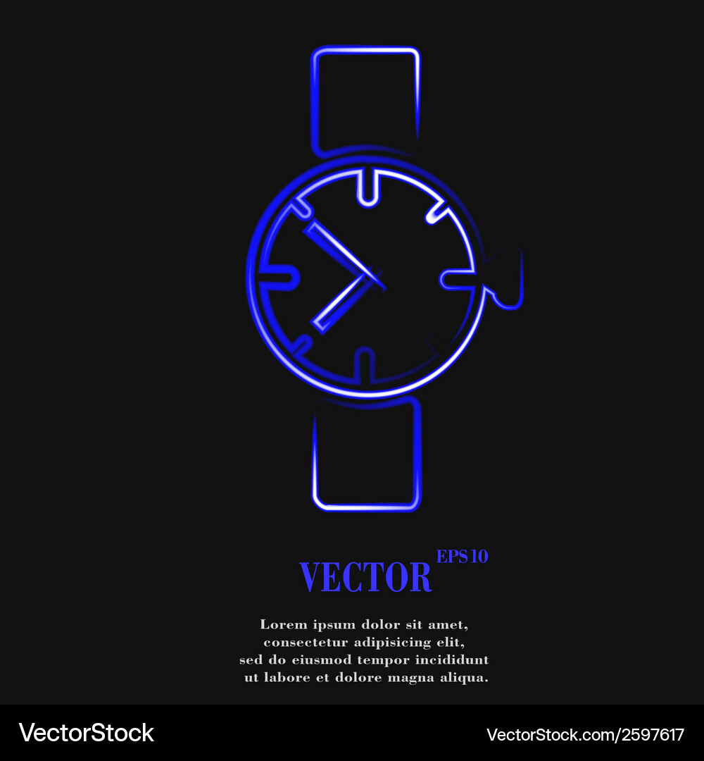 Watchclock flat modern web button and space Vector Image