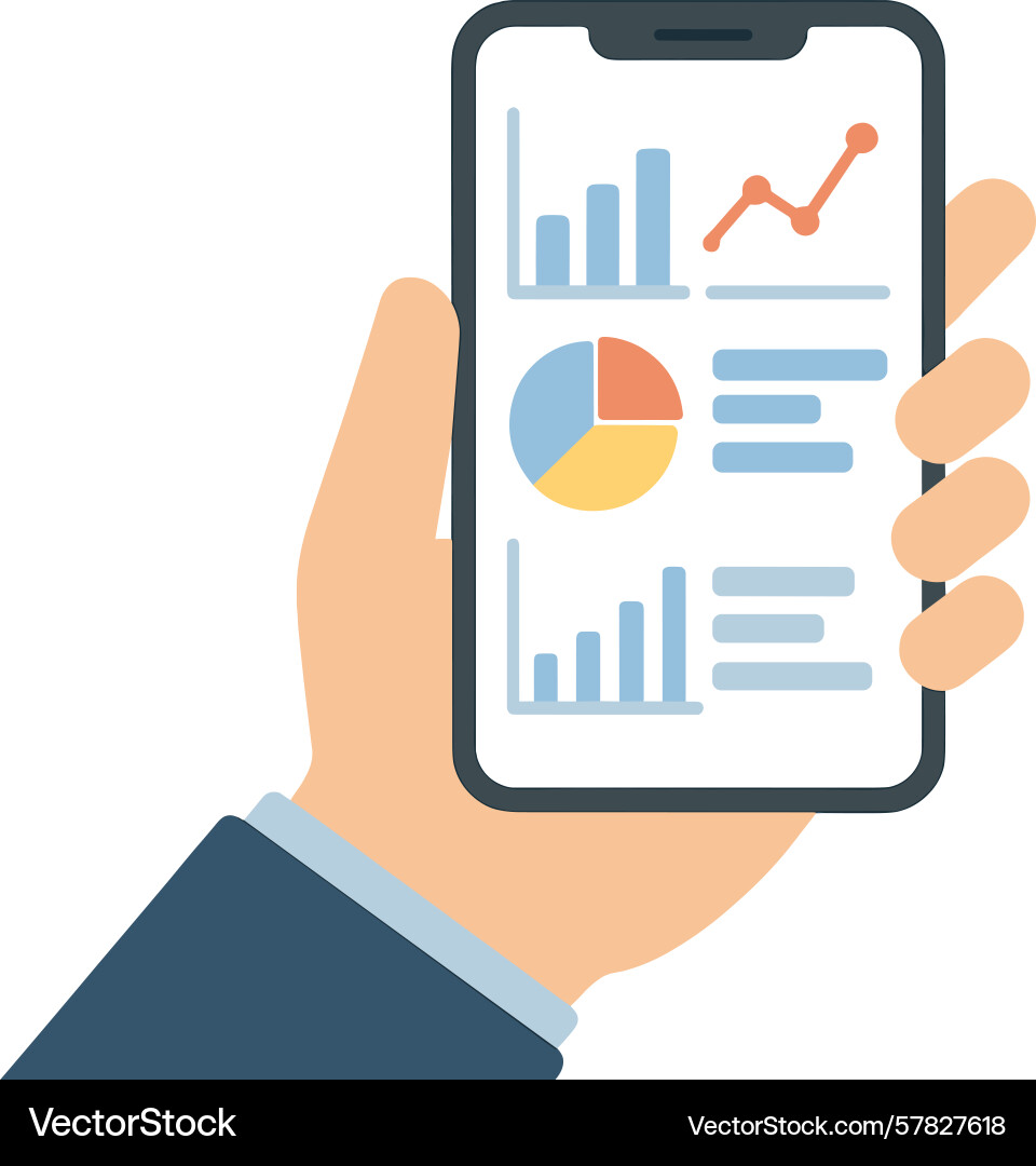 Analysis of business data displayed Analysis of business data displayed vector image