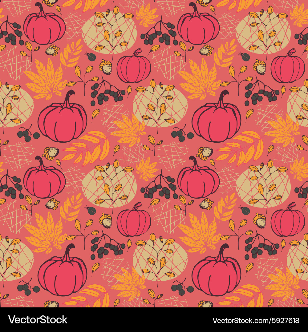 Autumn Pumpkin Pattern vector image