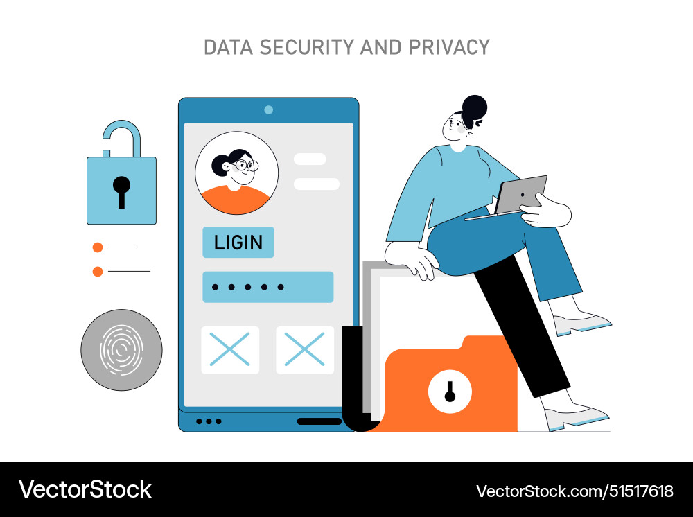 Data security and privacy concep Vector Image