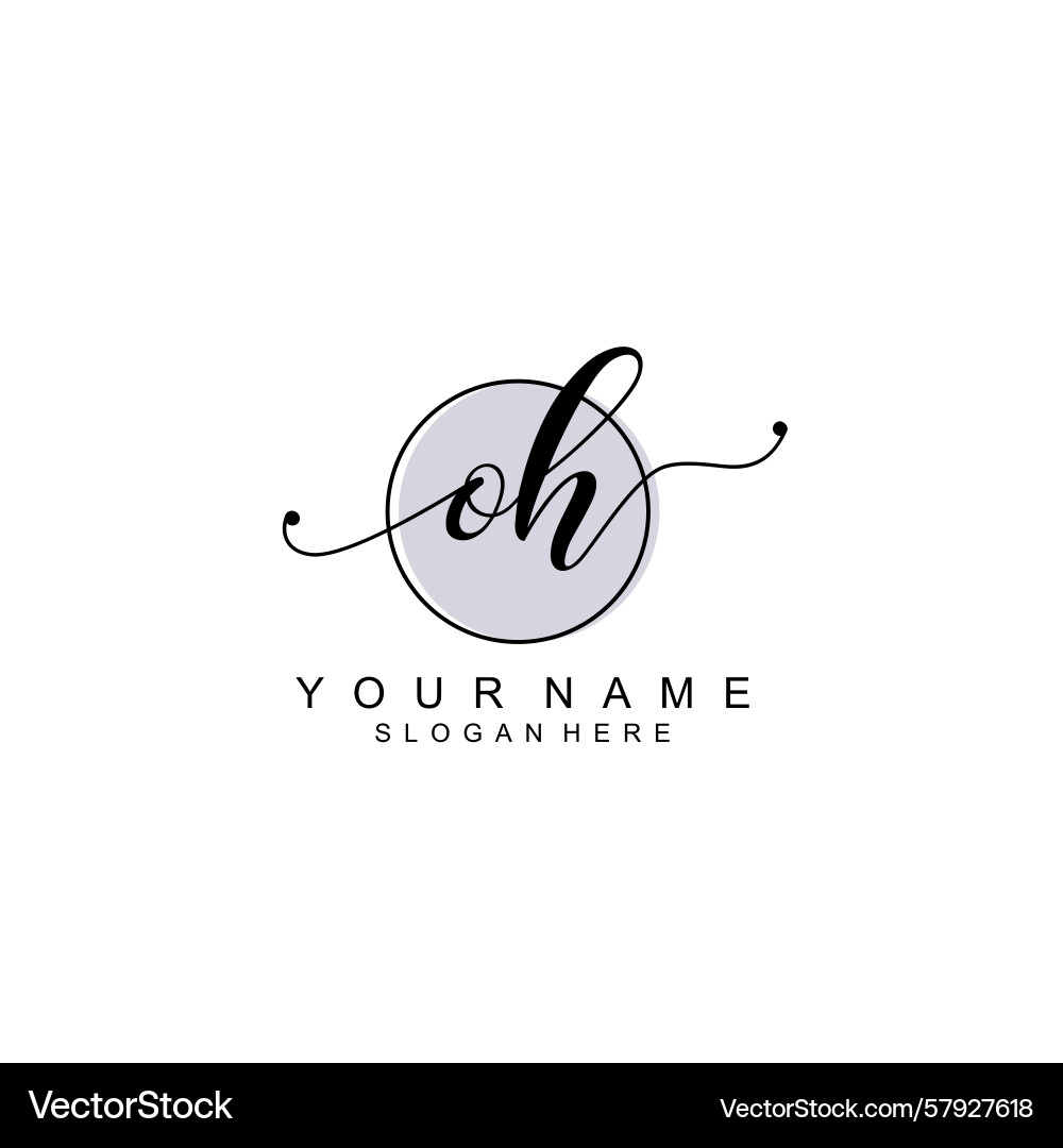 Handwriting logo concepts with initial oh Handwriting logo concepts with initial oh Vector Image