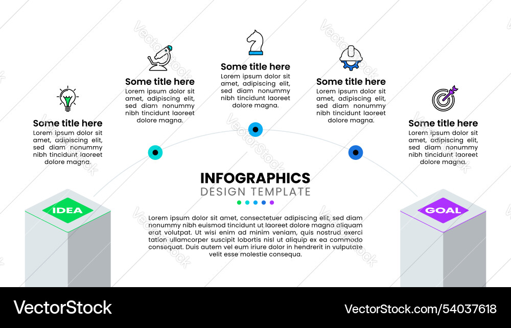 Infographic template line with 5 steps from idea Infographic template line with 5 steps from idea vector image
