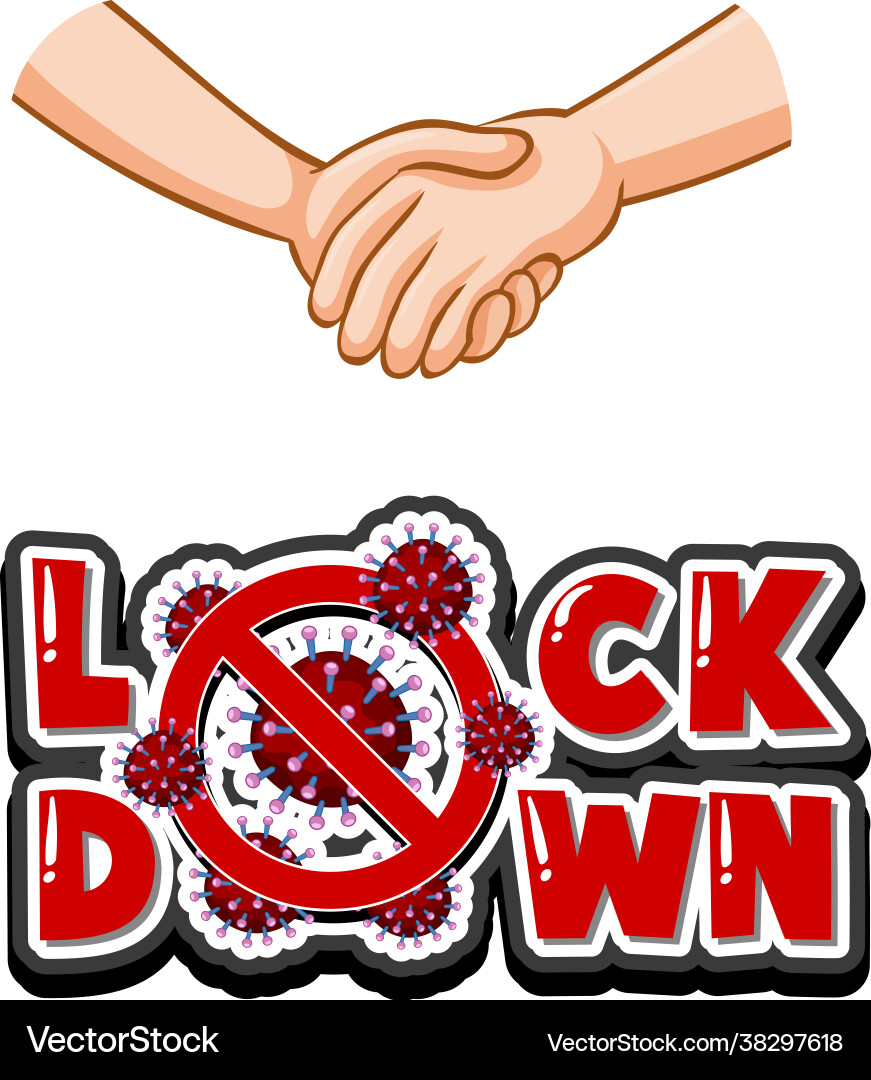 Lockdown font design with virus spreads from Lockdown font design with virus spreads from vector image