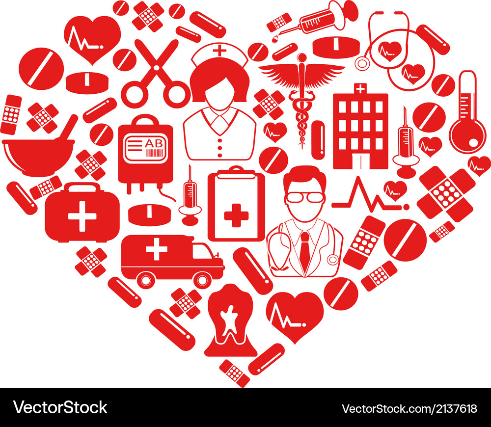 Medical Heart Symbol Collection Vector Image