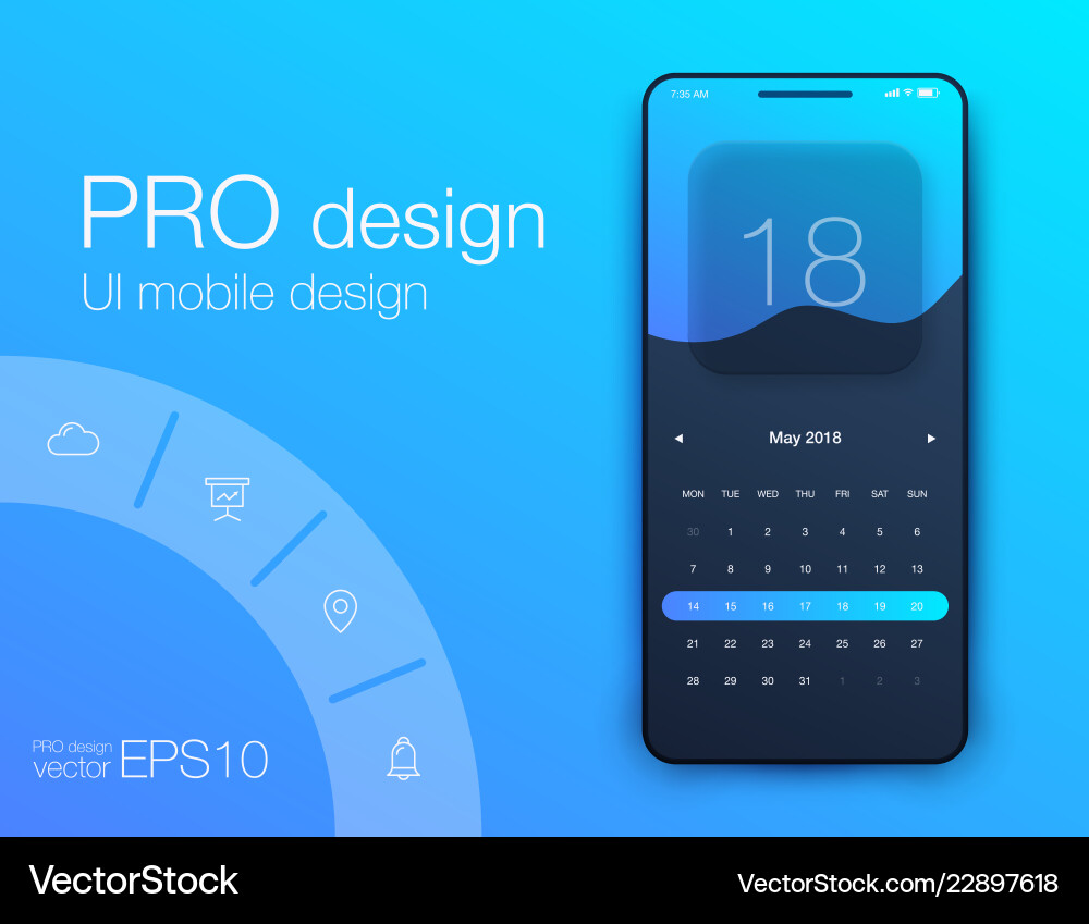 Mobile phone application for analytics stock Mobile phone application for analytics stock vector image