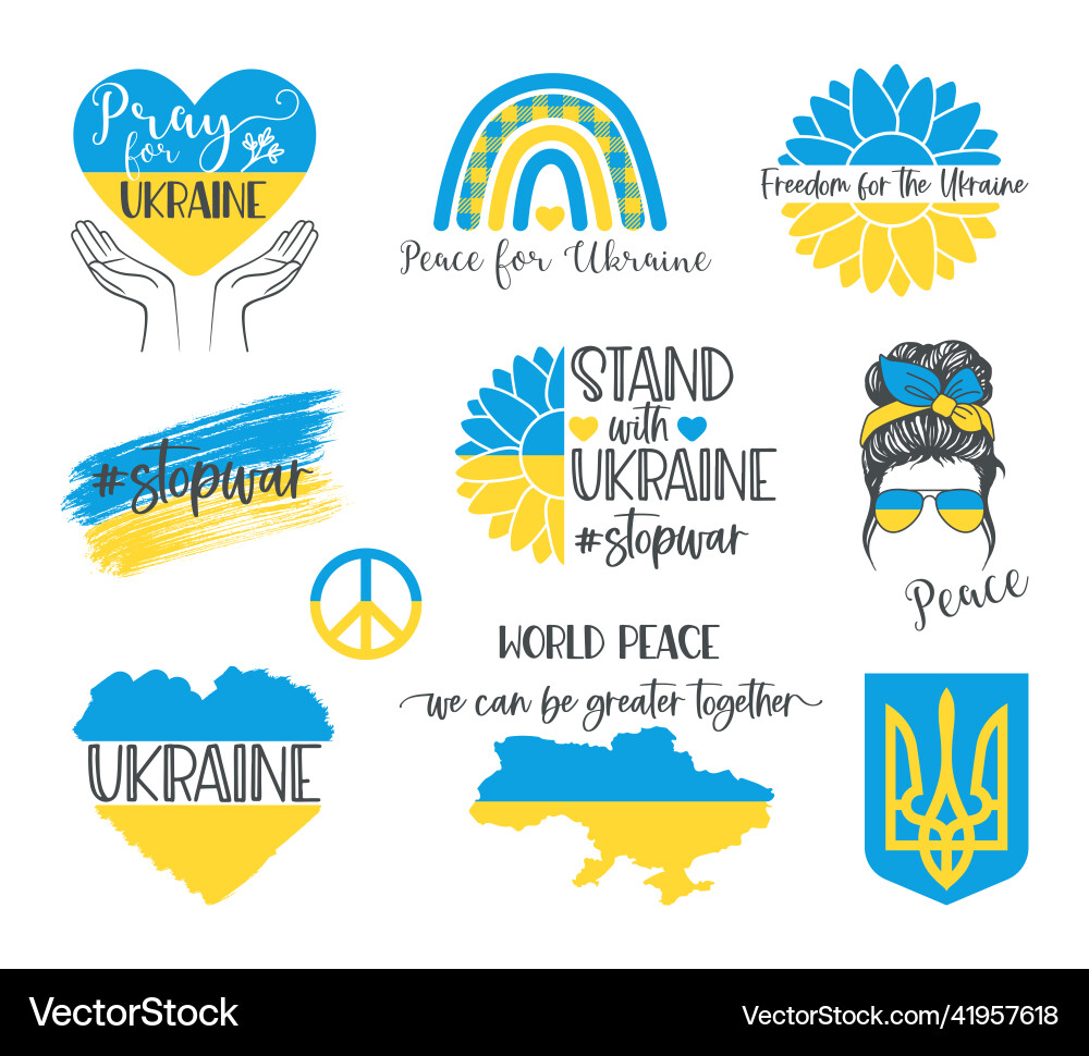 Pray for ukraine stop war freedom Pray for ukraine stop war freedom vector image