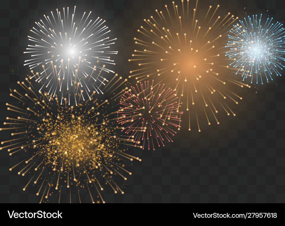 Set isolated fireworks on a transparent Set isolated fireworks on a transparent vector image