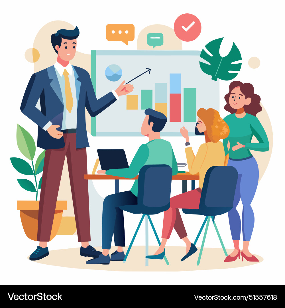 Staff training seminar or workshop to learn new Vector Image