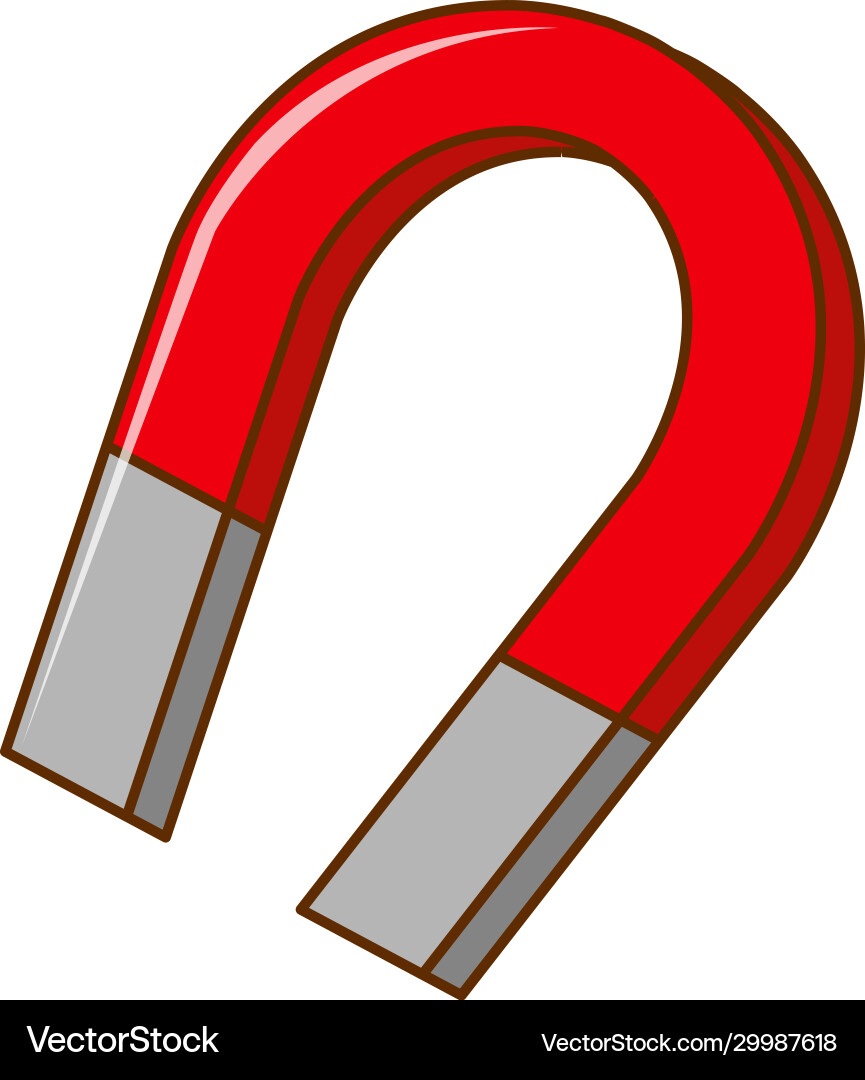 U shaped horseshoe magnet on white background Vector Image