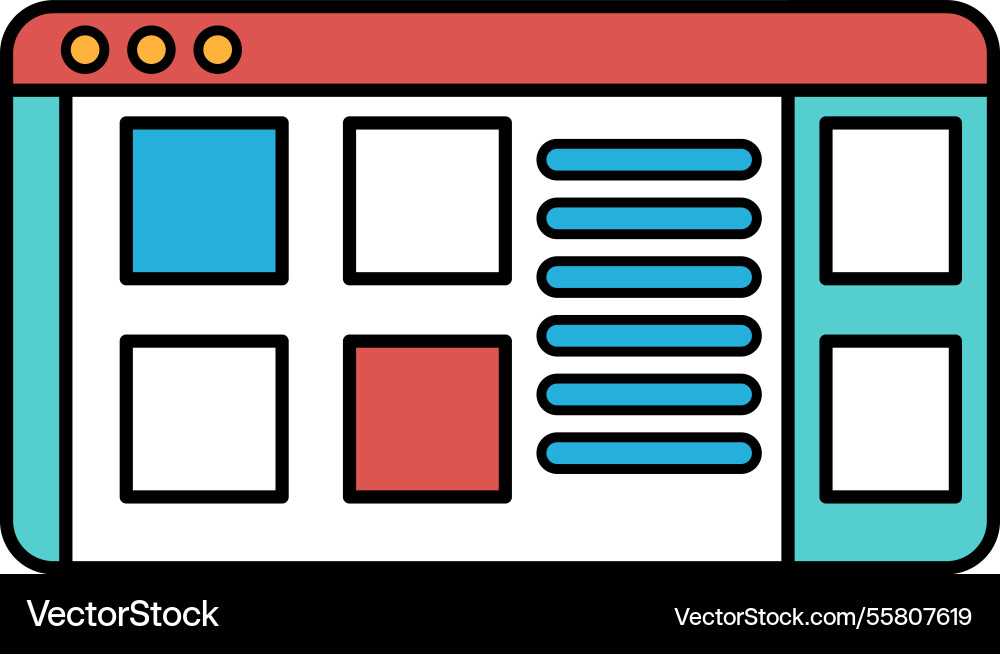 A computer monitor with blue background and red A computer monitor with blue background and red vector image