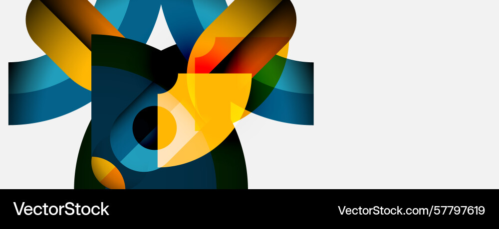 Abstract colorful shapes overlap creating dynamic Vector Image