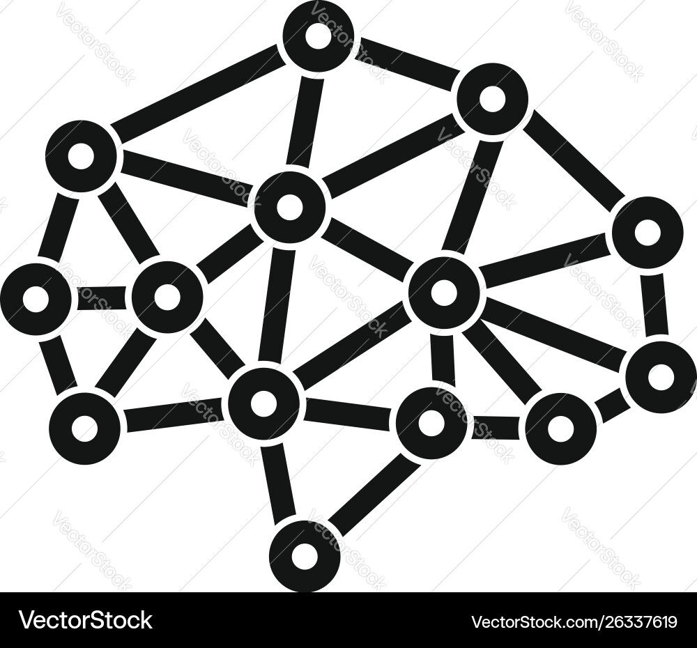 Ai neuron brain icon simple style Ai neuron brain icon simple style vector image