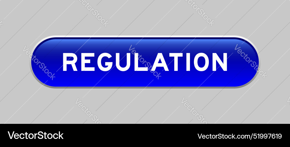 Blue color capsule shape button with word Vector Image
