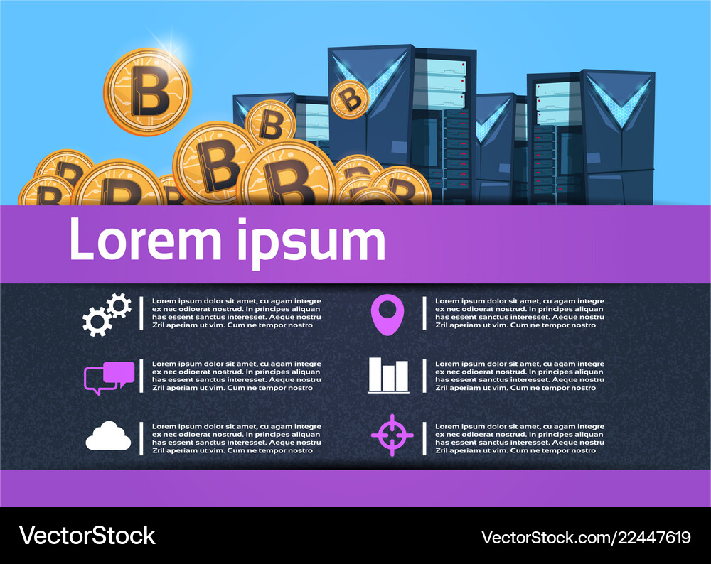 Data storage bitcoin center hosting server – Royalty-Free Vector |  VectorStock