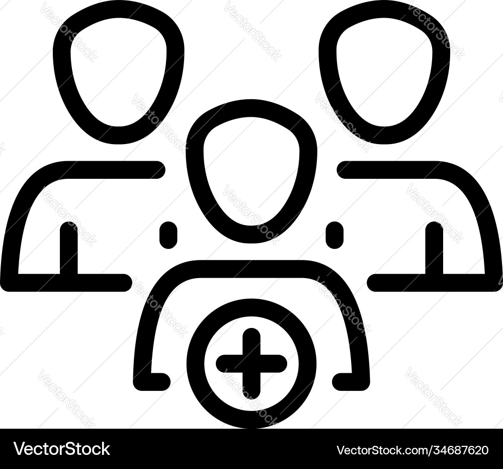 Add customers icon outline style Add customers icon outline style vector image