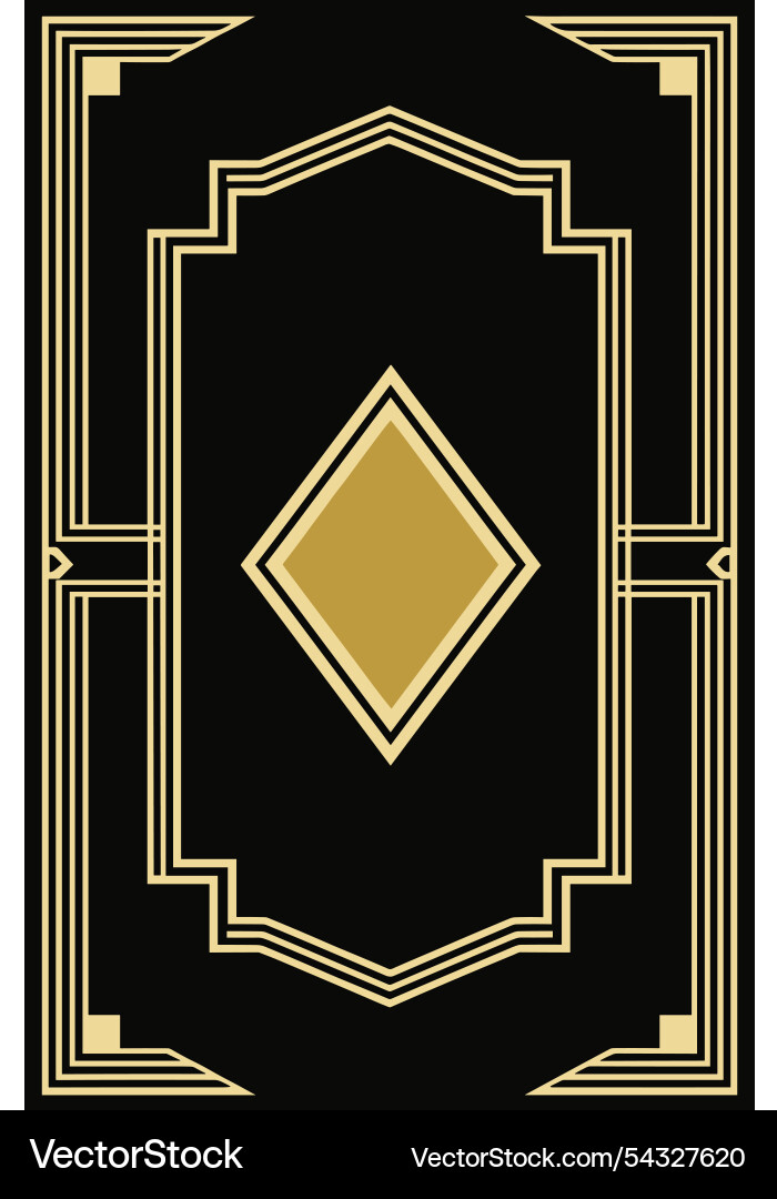 Art deco geometric golden frame black background Art deco geometric golden frame black background vector image