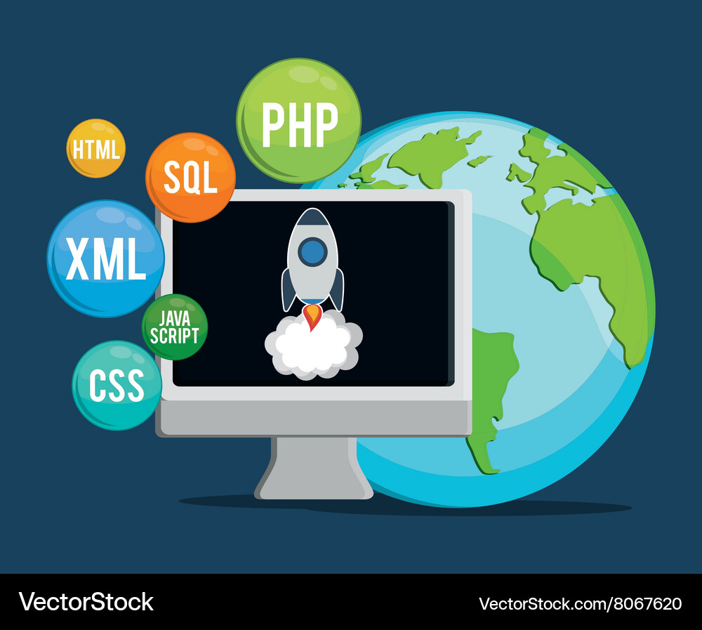 Development with gadget design Vector Image