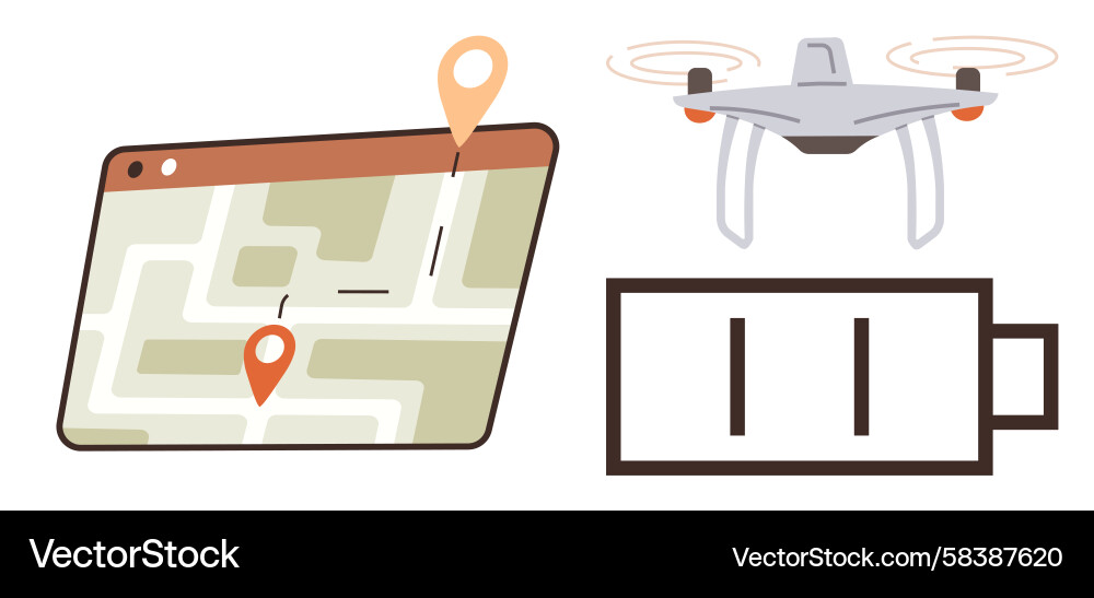 Drone Navigation & GPS Tracking Vector Image