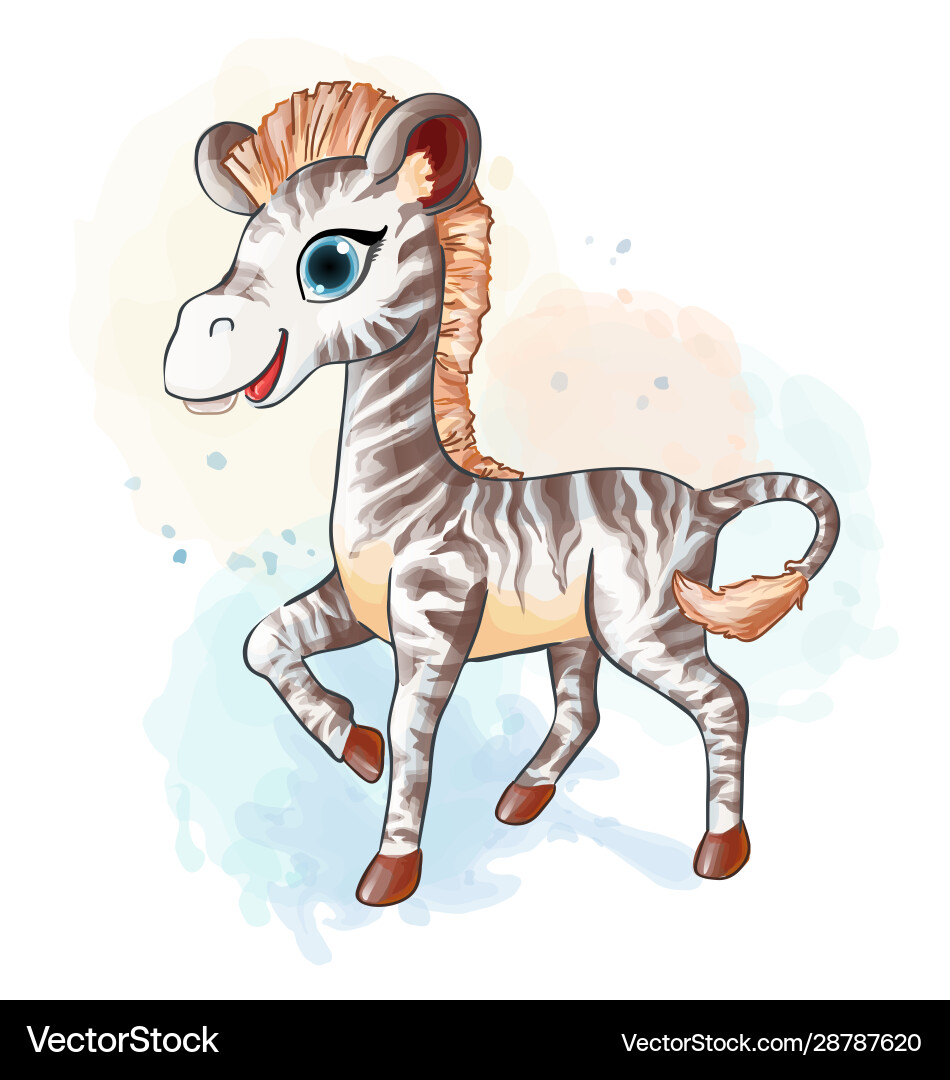 Kleine Zebra im Aquarellstil Kleine Zebra im Aquarellstil vektorbild