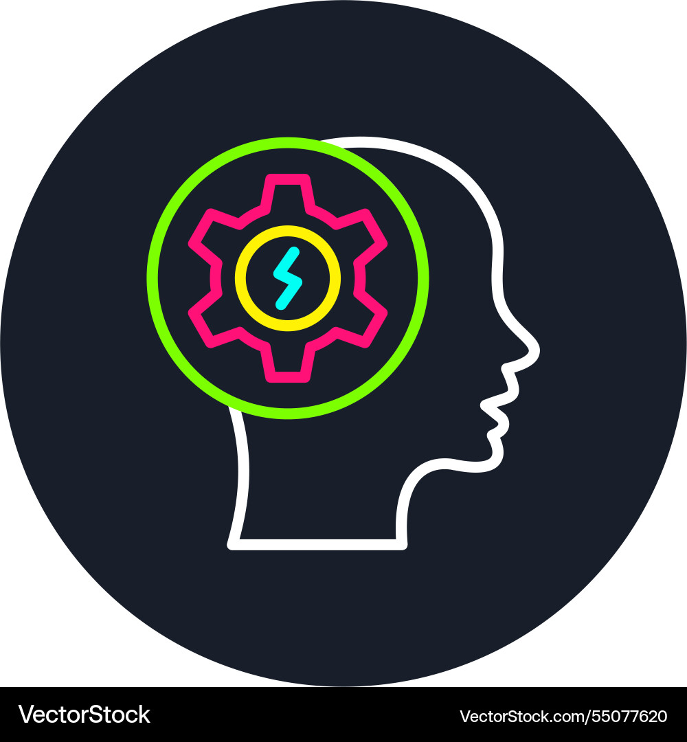 Mindset line multi color icon Vector Image