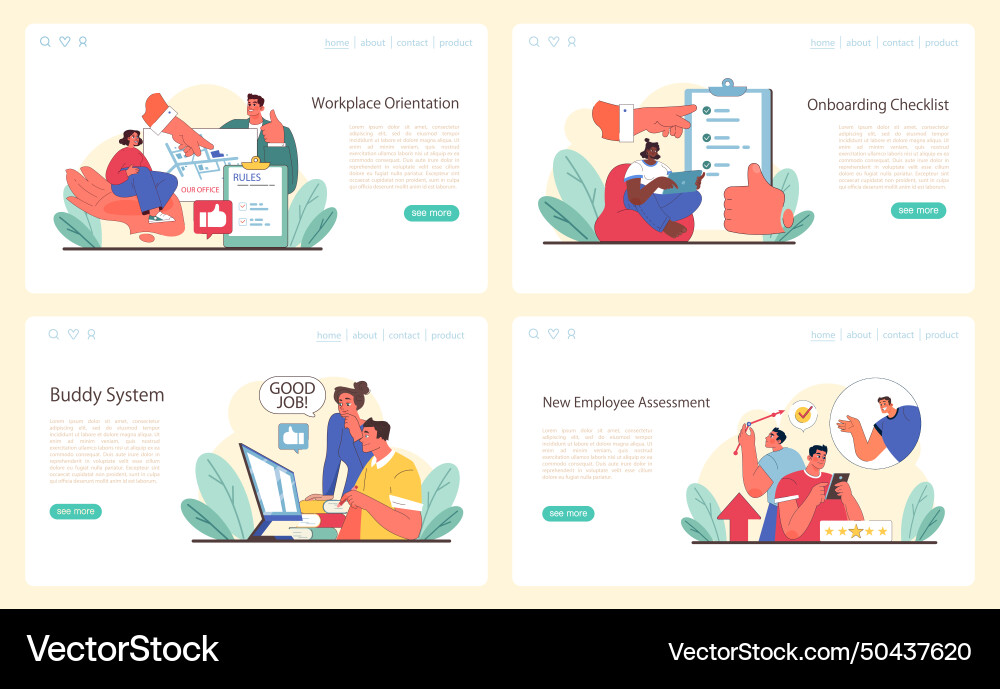 Onboarding web or landing set comprehensive Onboarding web or landing set comprehensive vector image