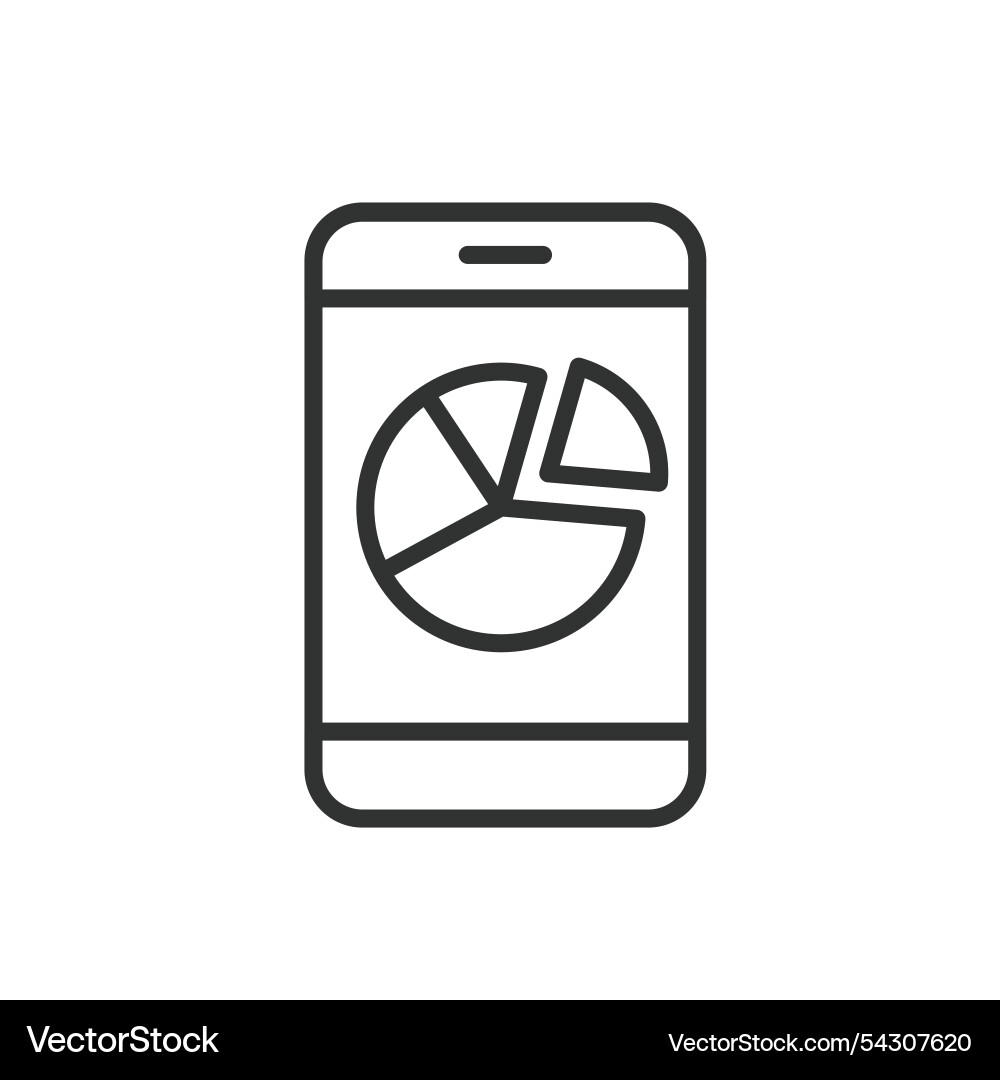 Phone chart icon in line design data Phone chart icon in line design data Vector Image