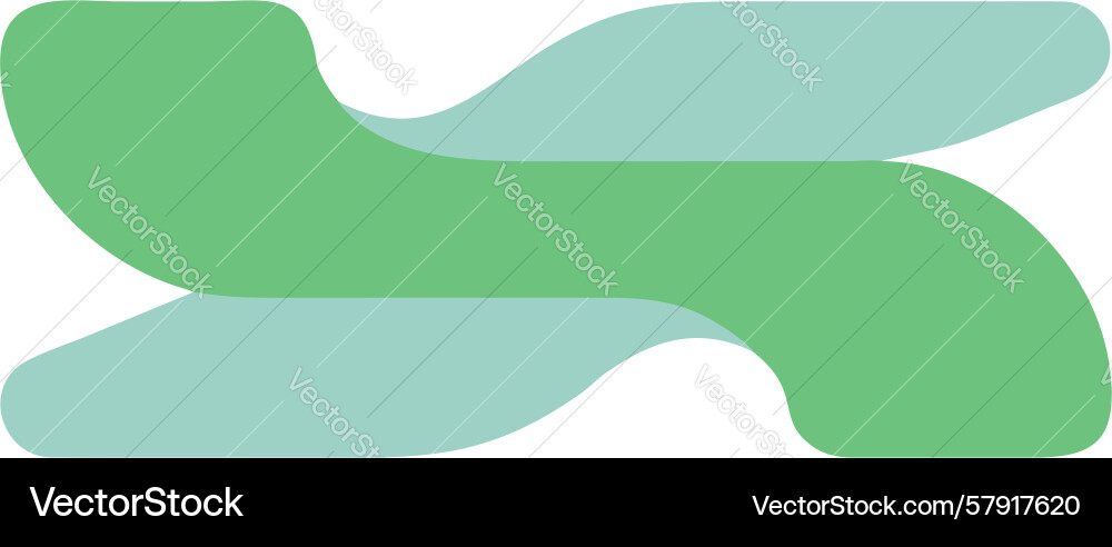 Wavy green abstract shape representing flow Vector Image