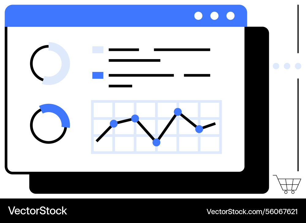 Analytics dashboard featuring pie charts line Vector Image