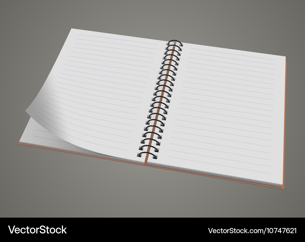 Blank realistic spiral notepad notebook isolated Vector Image