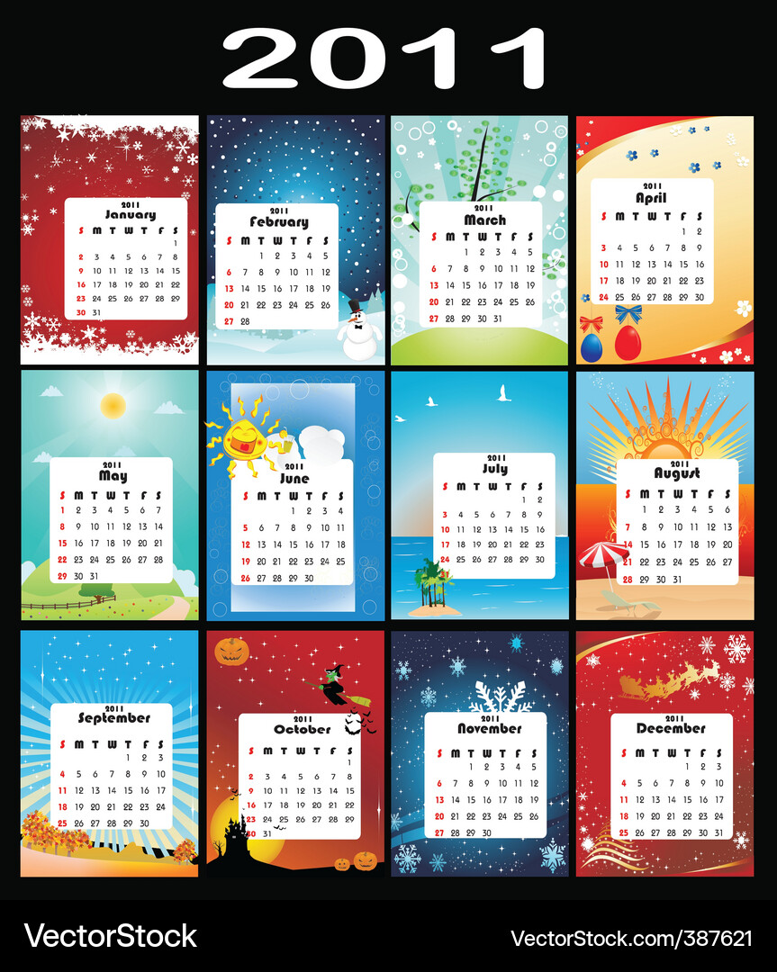 Calendar 2011 (387621) – Royalty-Free Vector | VectorStock