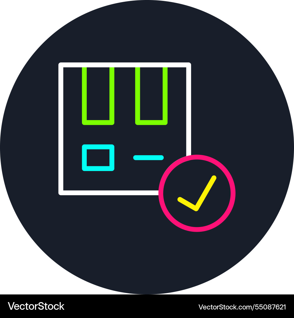 Delivery box line multi color icon vector image