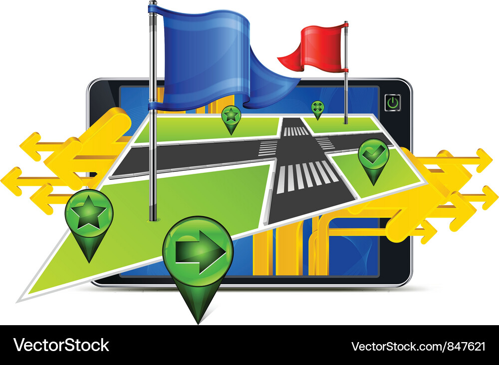 Gps navigator stylized angles map Vector Image
