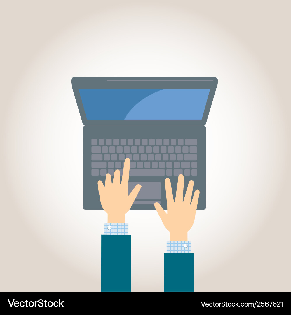 Man at the home computers icons communication Vector Image