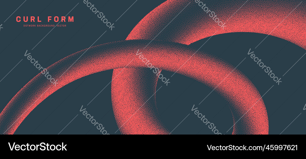 Red smooth perfect curl form dot work conceptual Red smooth perfect curl form dot work conceptual Vector Image