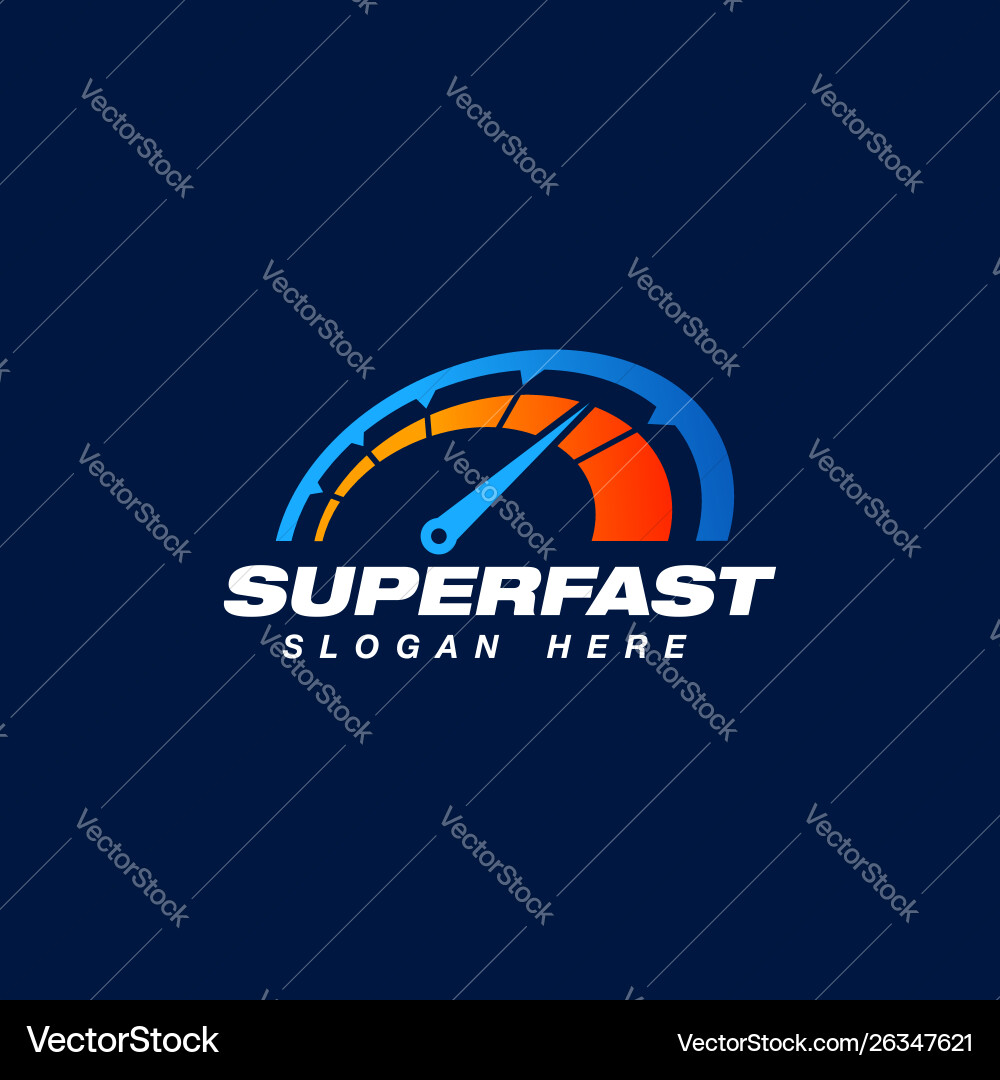 Speed indicator logo design speedometer symbol vector image