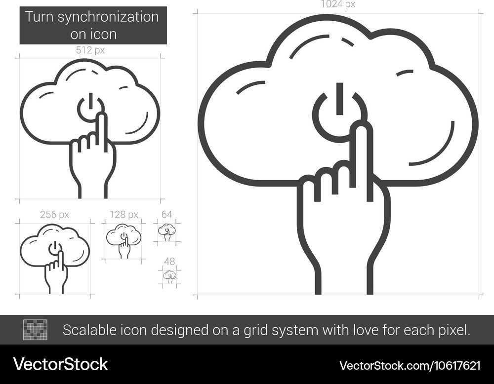 Turn synchronization on line icon Vector Image