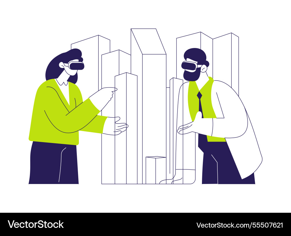 Virtual reality in architecture abstract concept vector image